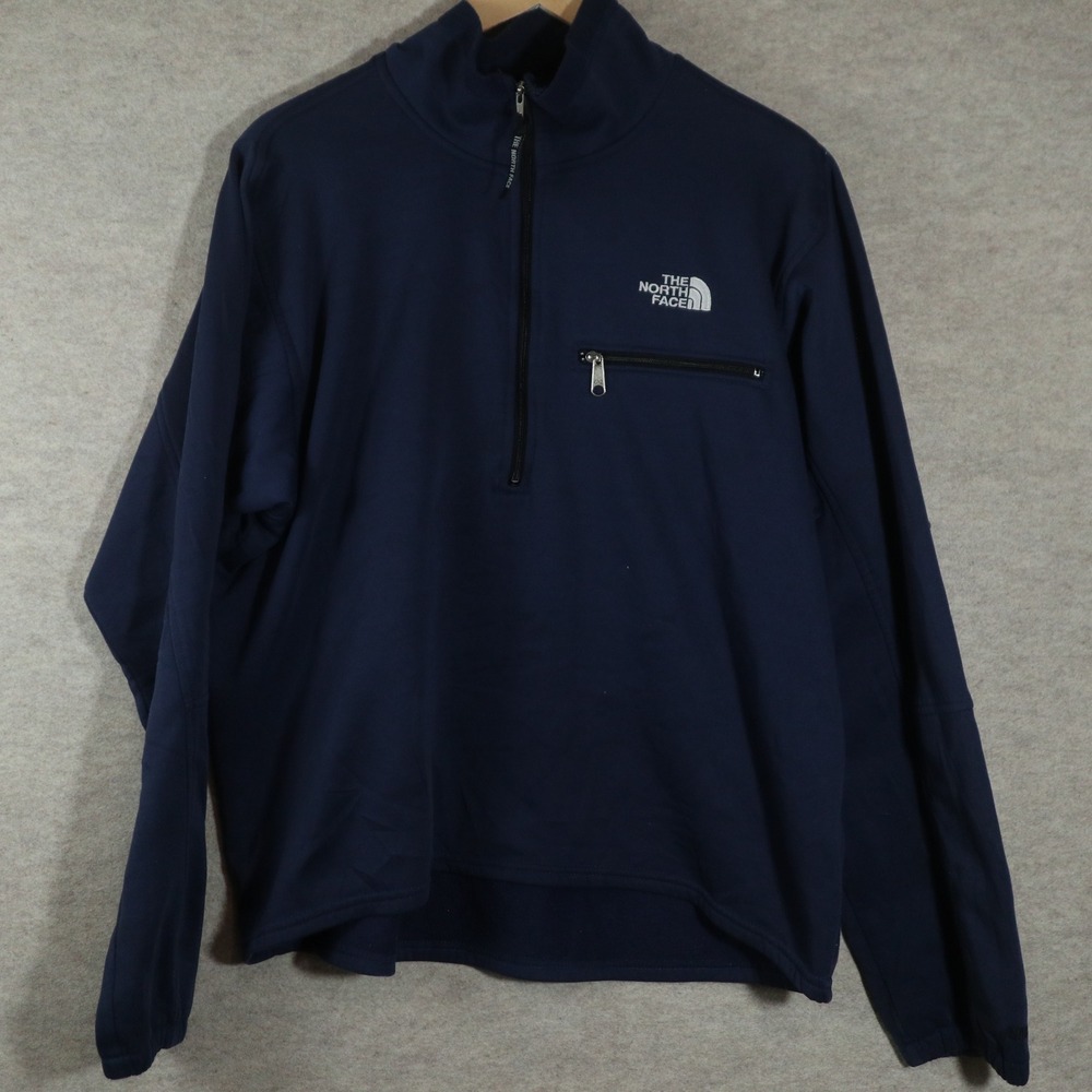 The North Face Pullover Large 1/4 Zip 90s Navy Blue Chest Pocket